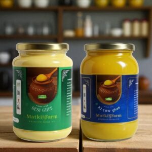 Ghee Combo | 1L Desi Ghee + 1L A2 Cow Ghee | Total 2 L | 100% Organic | Premium Quality