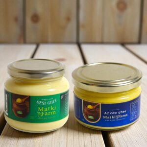 Ghee Combo | 200ml Desi Ghee + 200ml A2 Cow Ghee | Total 400ml | 100% Organic | Sample/Trial Pack