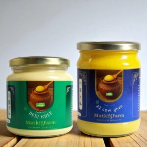 Ghee Combo | 500ml Desi Ghee + 500ml A2 Cow Ghee | Total 1L | 100% Organic | Premium Quality